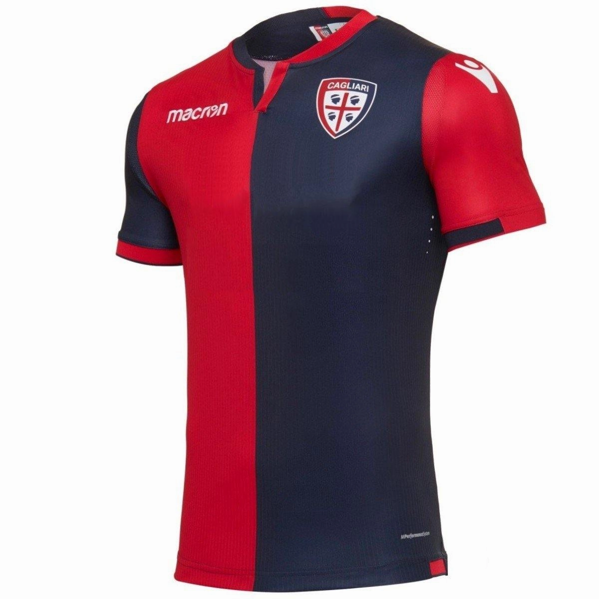 Ergonomic Panel Design Cagliari Calcio Home soccer jersey 2017/18 - Macron