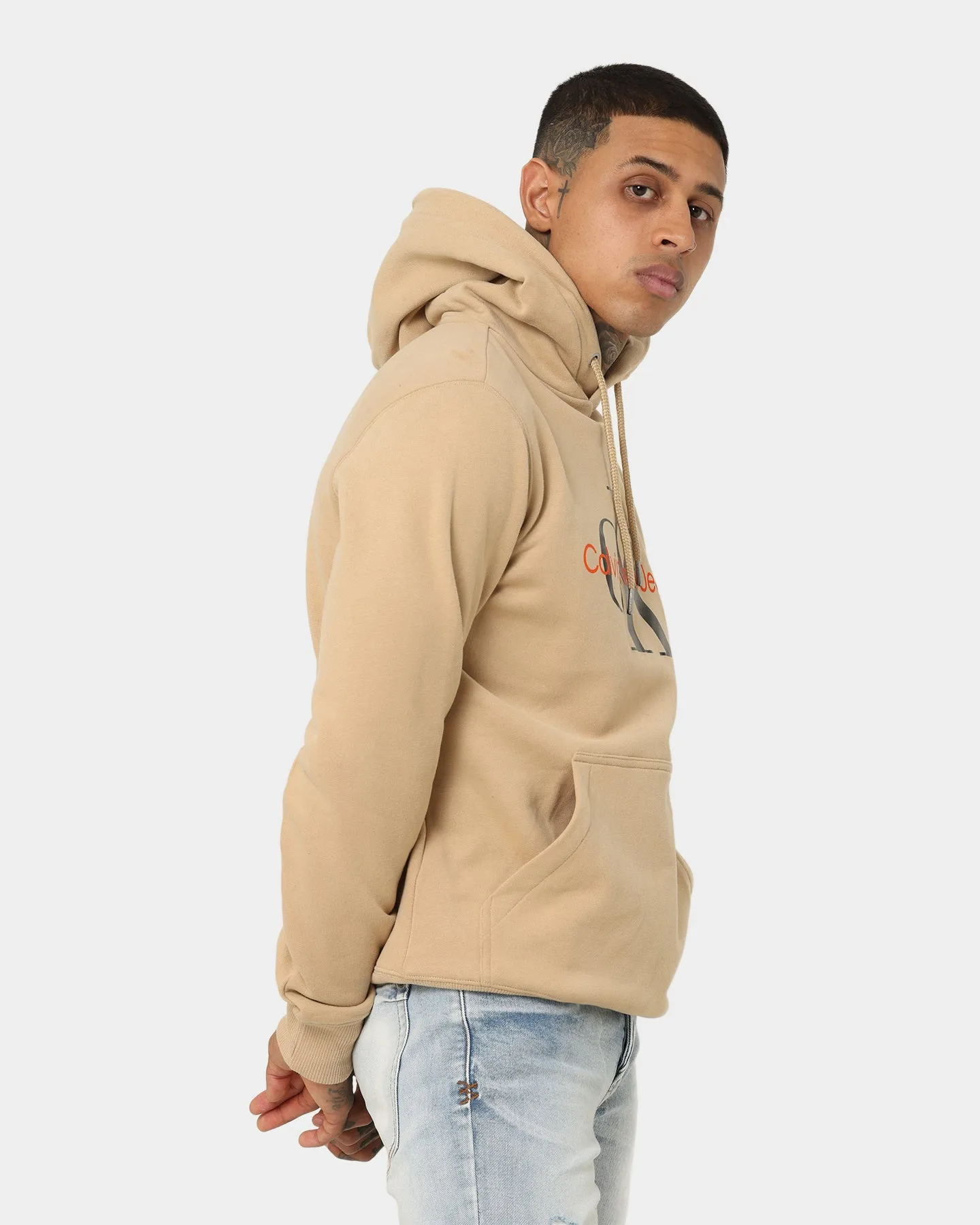 Calvin Klein Monogram Hoodie Tawny Sand/Black Commemorate Daily Comfort