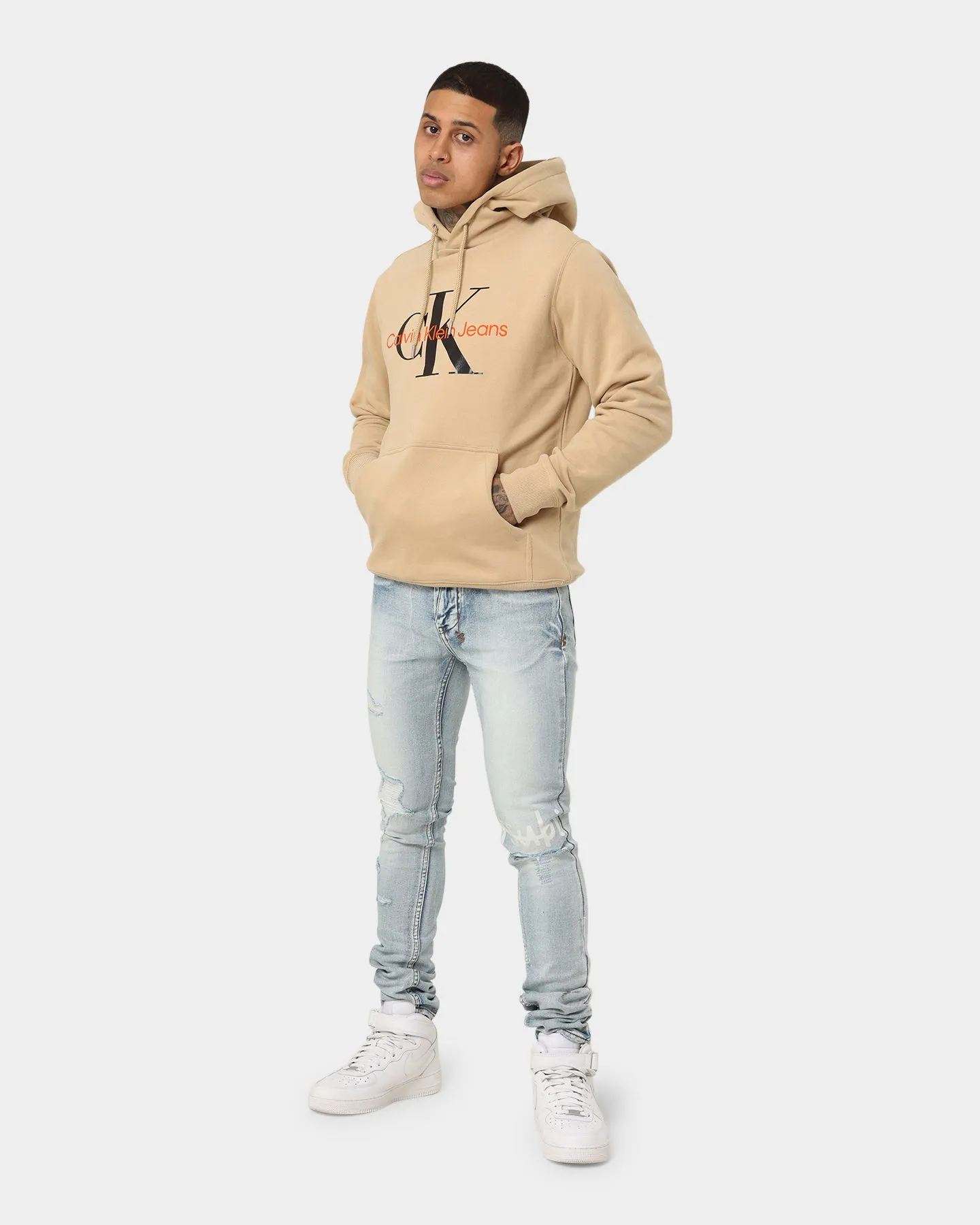 Bow-tie Calvin Klein Monogram Hoodie Tawny Sand/Black