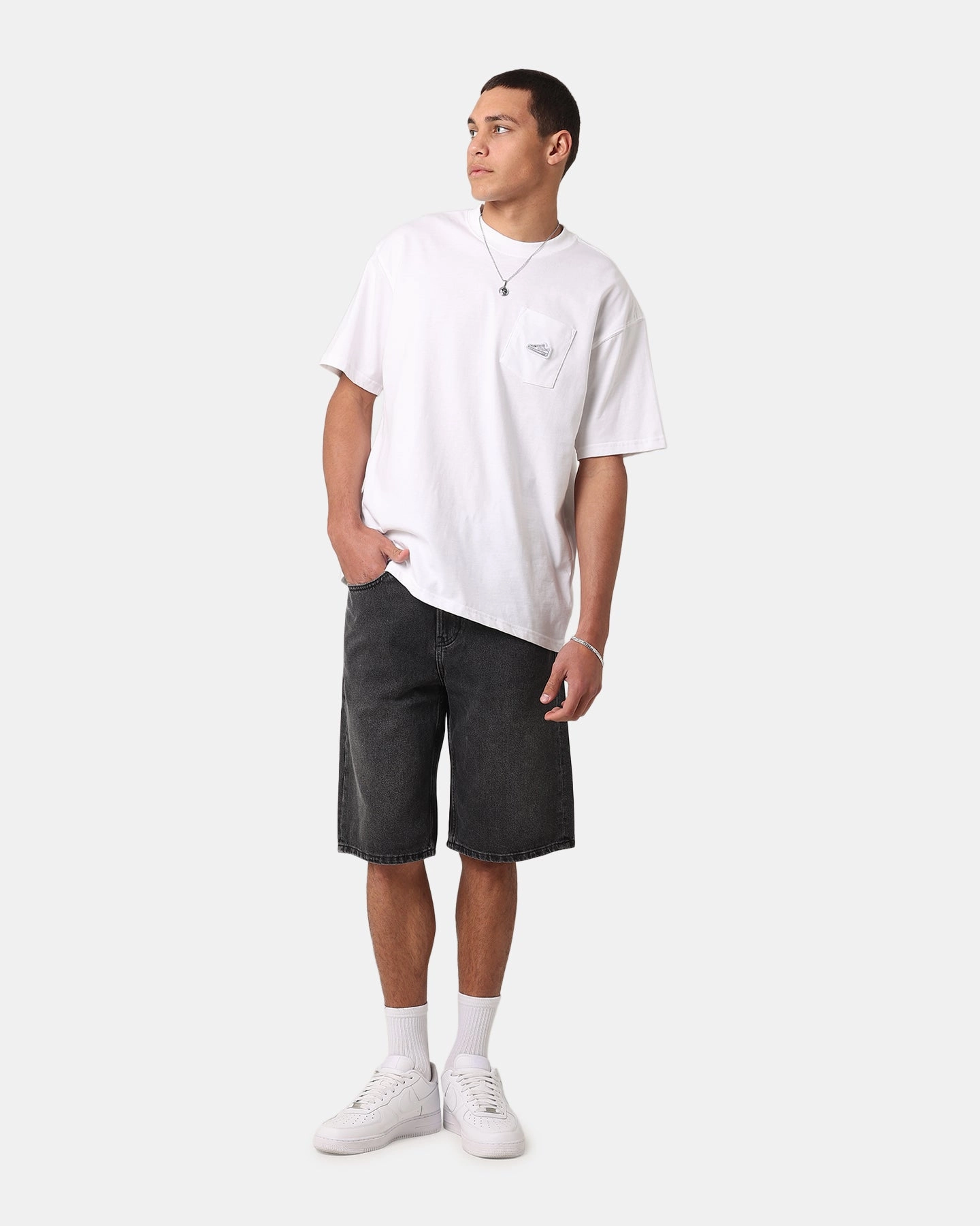 Vegan Leather Calvin Klein 90's Loose Denim Short Washed Black