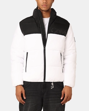 Ventilated Back Panel Calvin Klein Blocking Puffer Jacket Bright White