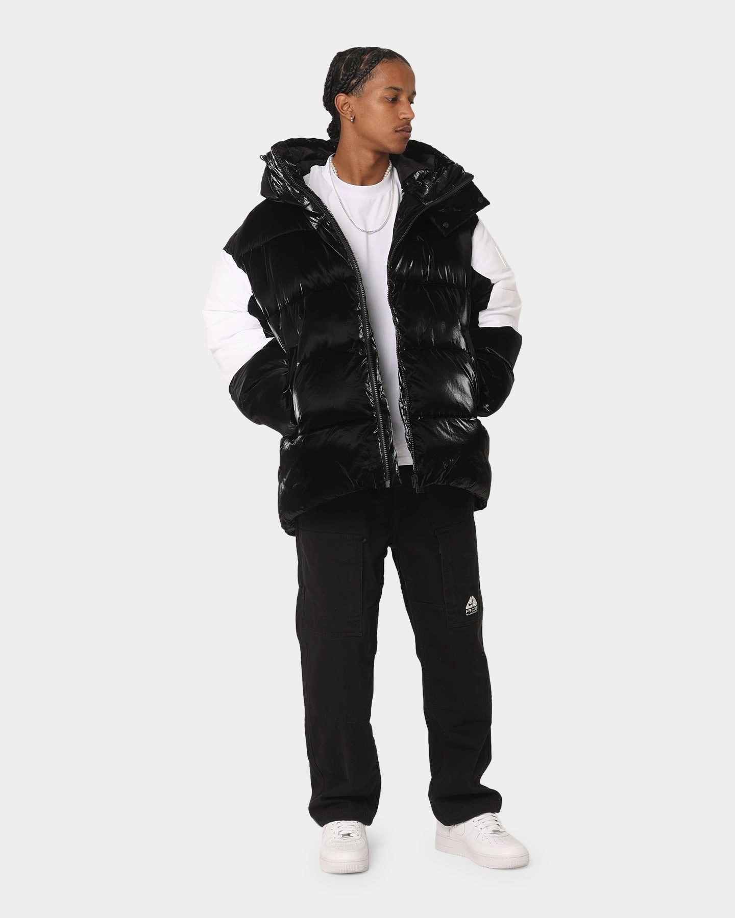 Calvin Klein Bold Logo Colourblock Puffer Jacket Ck Black/Bright White Revolutionize Quick Dry Coating
