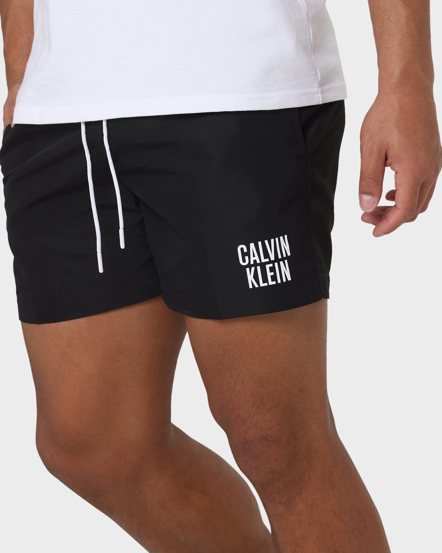 Breathable fabric Calvin Klein Medium Double Waistband Swim Shorts Pvh Black