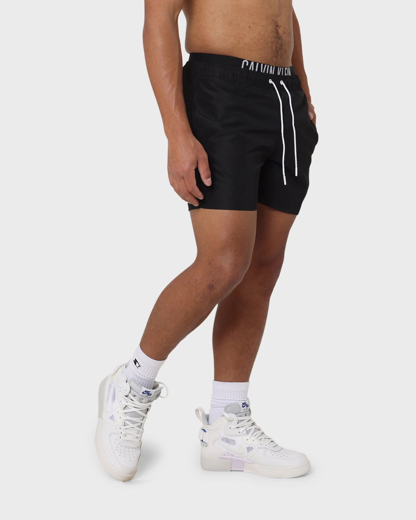 Calvin Klein Medium Double Waistband Swim Shorts Pvh Black water sports use teen clothing