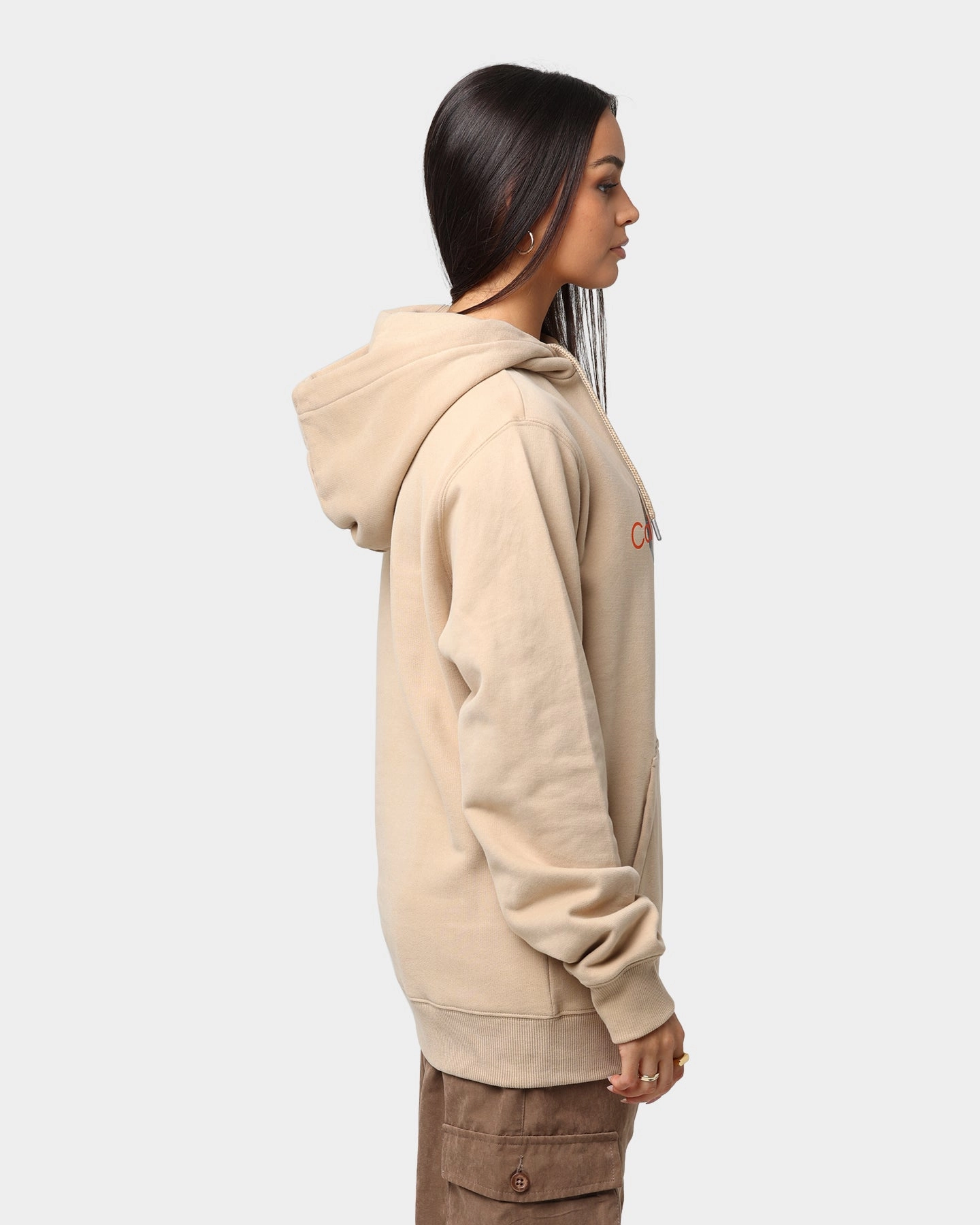 Prospect Light Reflective Logos Calvin Klein Monogram Hoodie Tawny Sand/Black