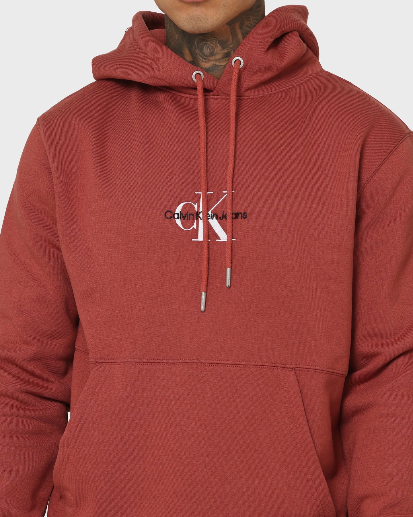 Street Vibe Calvin Klein Monogram Logo Hoodie Terracotta Tile