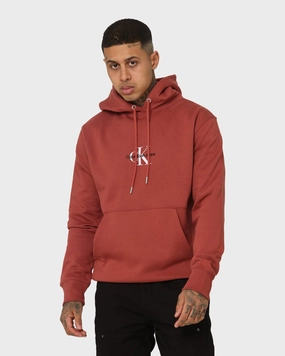 Athletic Wear Calvin Klein Monogram Logo Hoodie Terracotta Tile