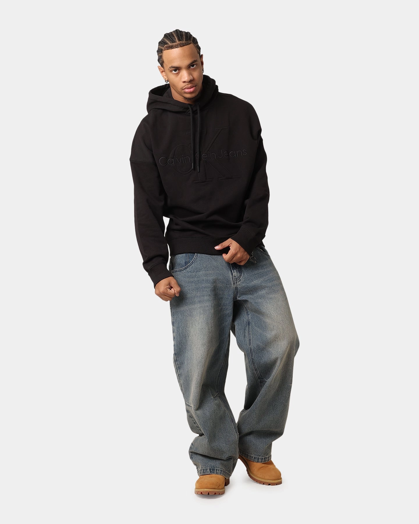 Calvin Klein Premium Monologo Hoodie Black Softshell Outer Layer