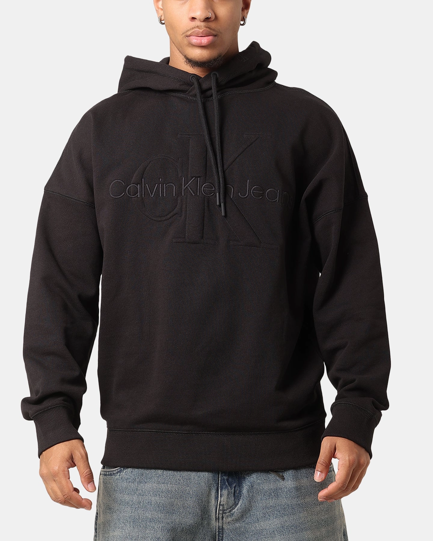 Calvin Klein Premium Monologo Hoodie Black Endorse Lightweight insulation
