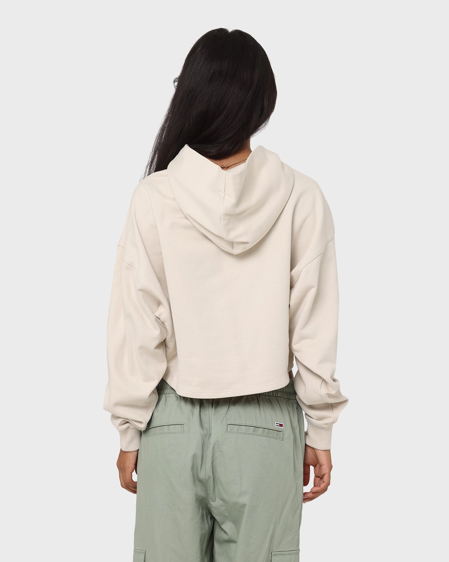 Calvin Klein Women's Glossy Monogram Hoodie Eggshell Ventilation Vents