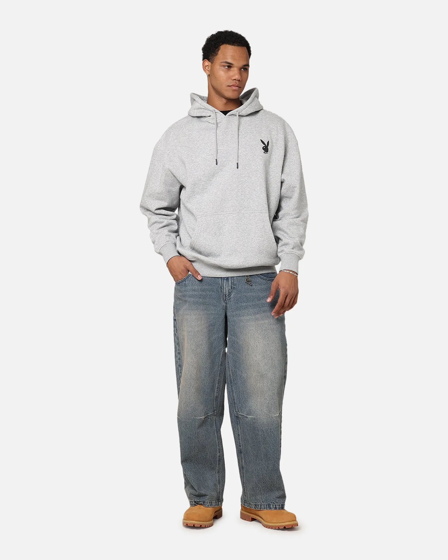 city dwellers Playboy Solo RHD Icon Hoodie Grey Marle