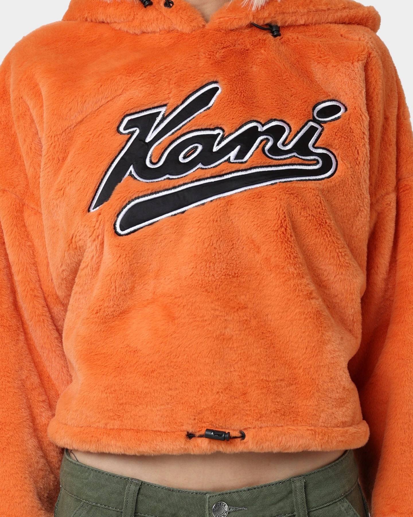 Karl Kani Varsity Plush Oversized Hoodie Orange Disseminate