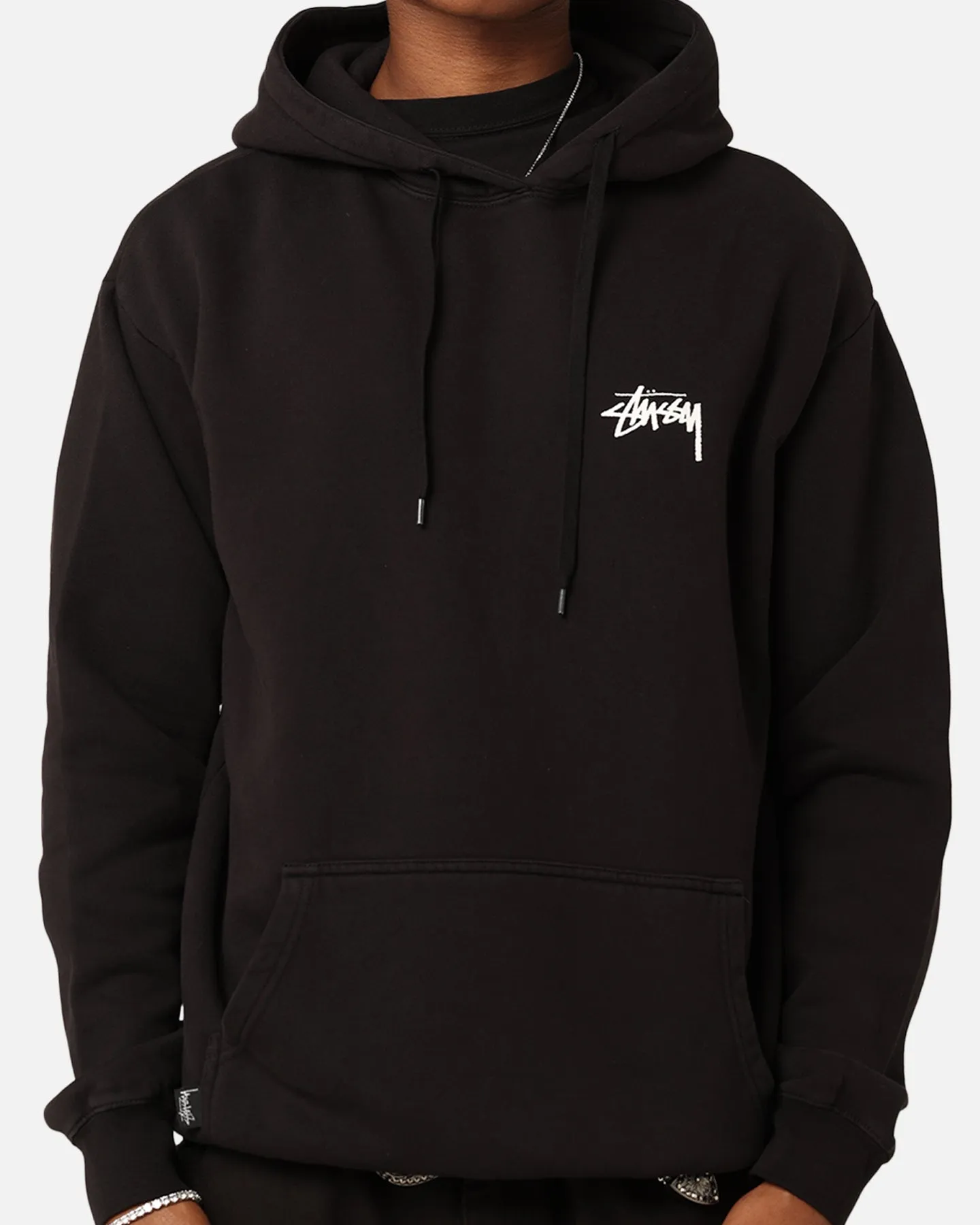 St??ssy Fuzzy Dice Fleece Hoodie Pigment Black Focus