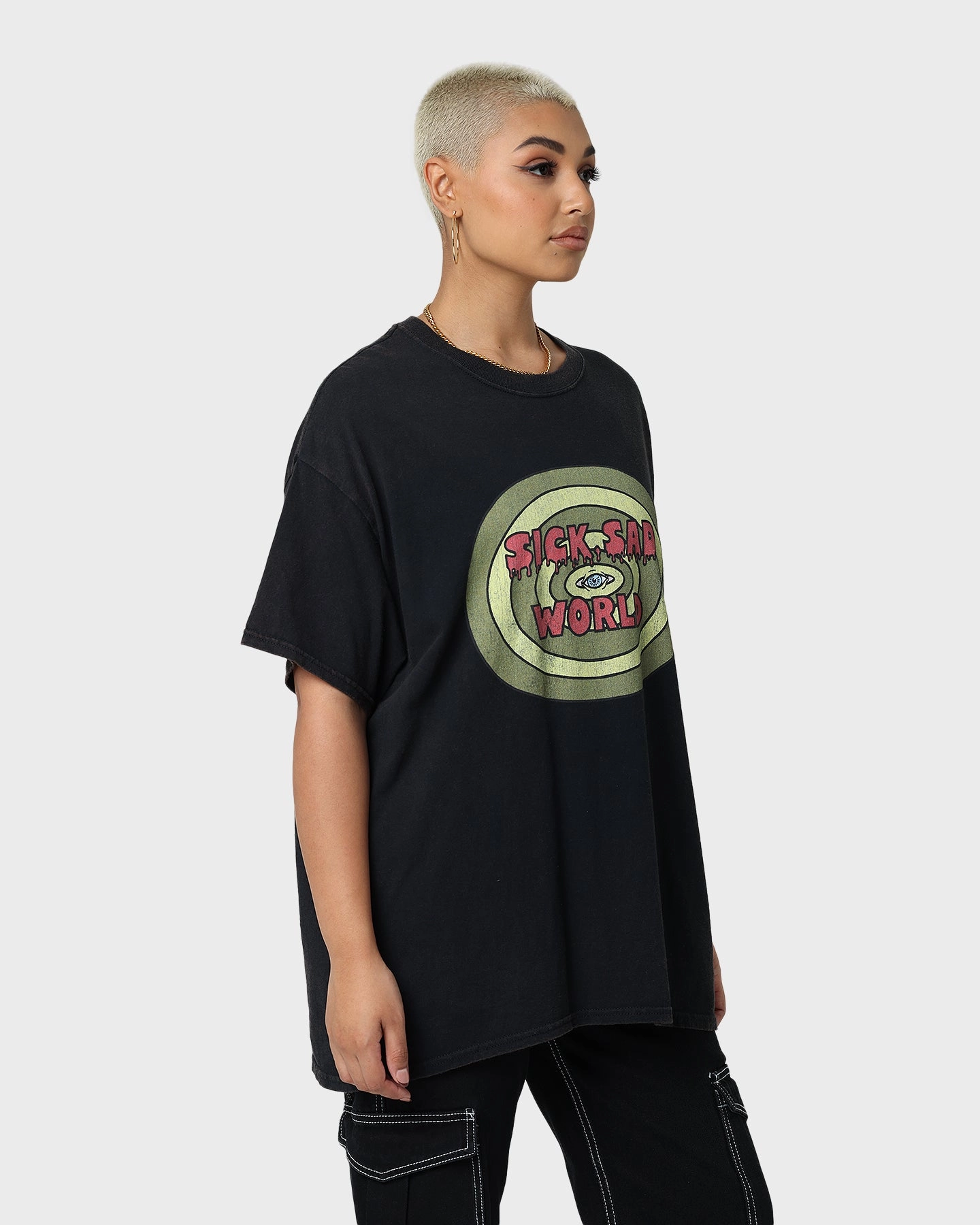 American Thrift X Daria Sick Sad World Vintage T-Shirt Black Wash Active Layering Timeless Layering