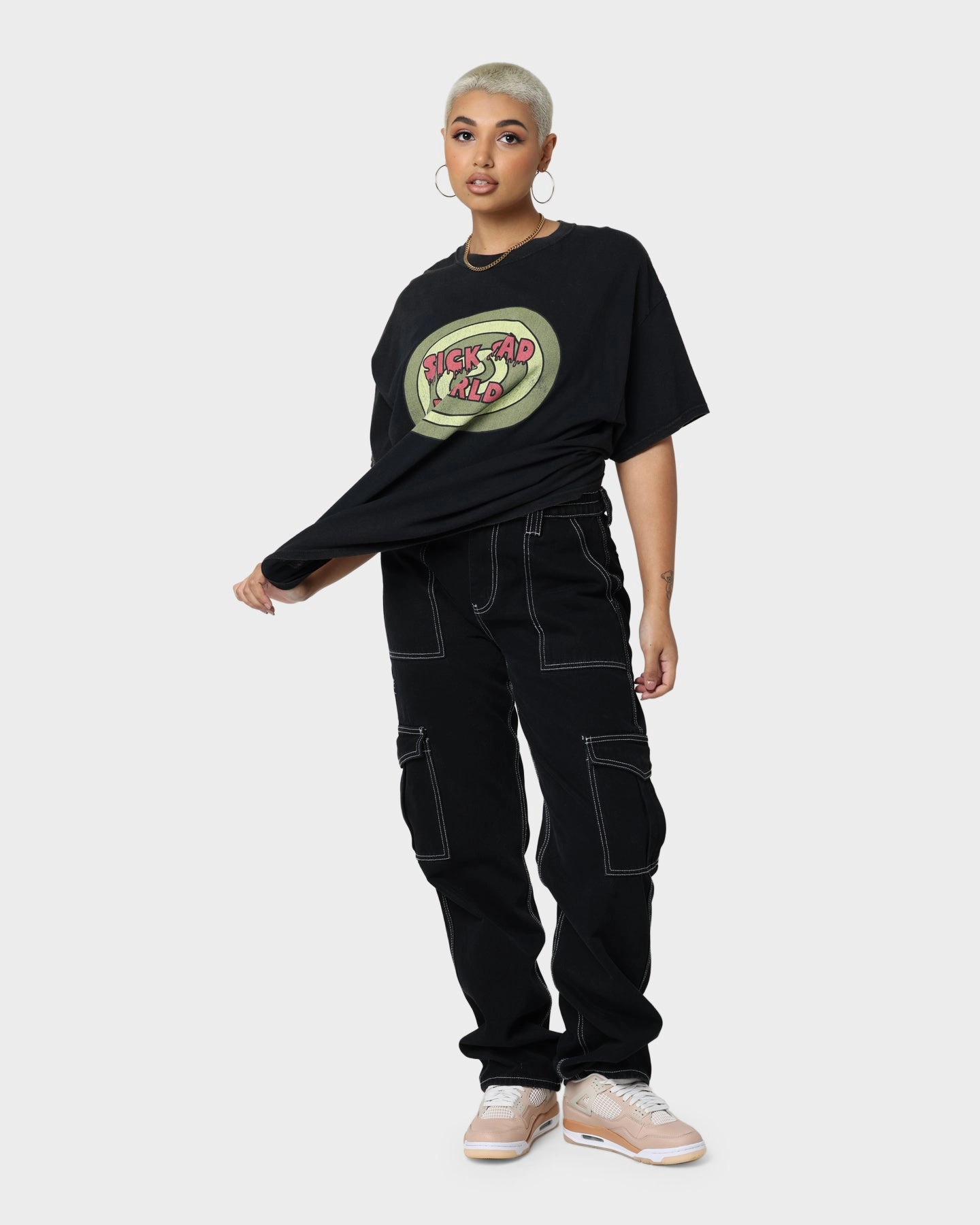 Durable Material Perfectly Fit American Thrift X Daria Sick Sad World Vintage T-Shirt Black Wash