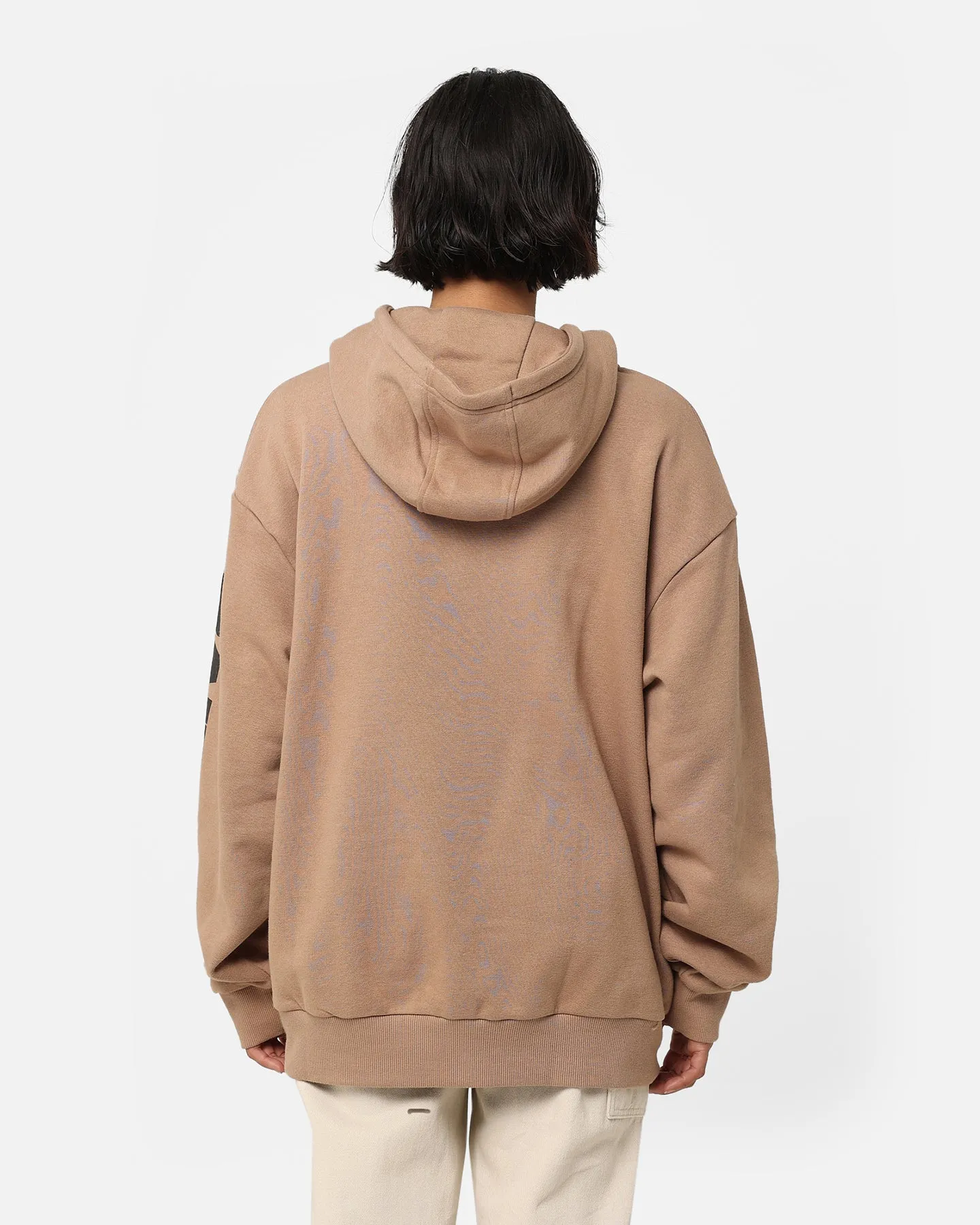 Casual Outdoor Wear New Era Las Vegas Raiders Quarter Zip Sleeve Script Hoodie Khaki/Black