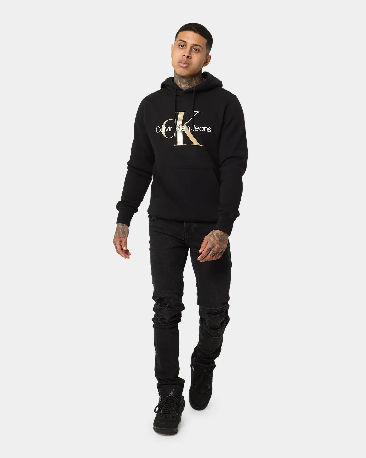 Calvin Klein Monogram Hoodie Tawny Black/Gold/White Layered construction