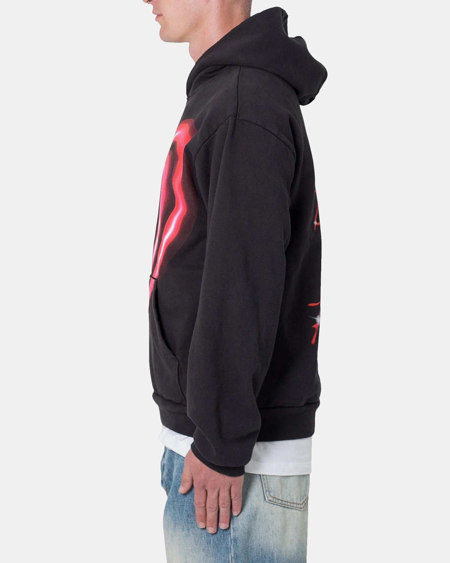 Thermal Insulation Layer MNML Broken Heart Hoodie Off Black