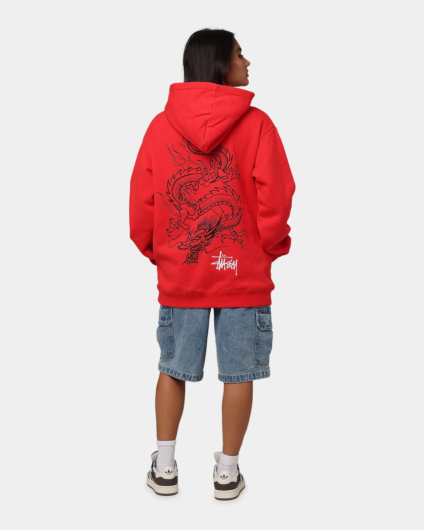 St??ssy Dragon Hoodie Pigment Red Layer Comfort Non Restrictive Silhouette