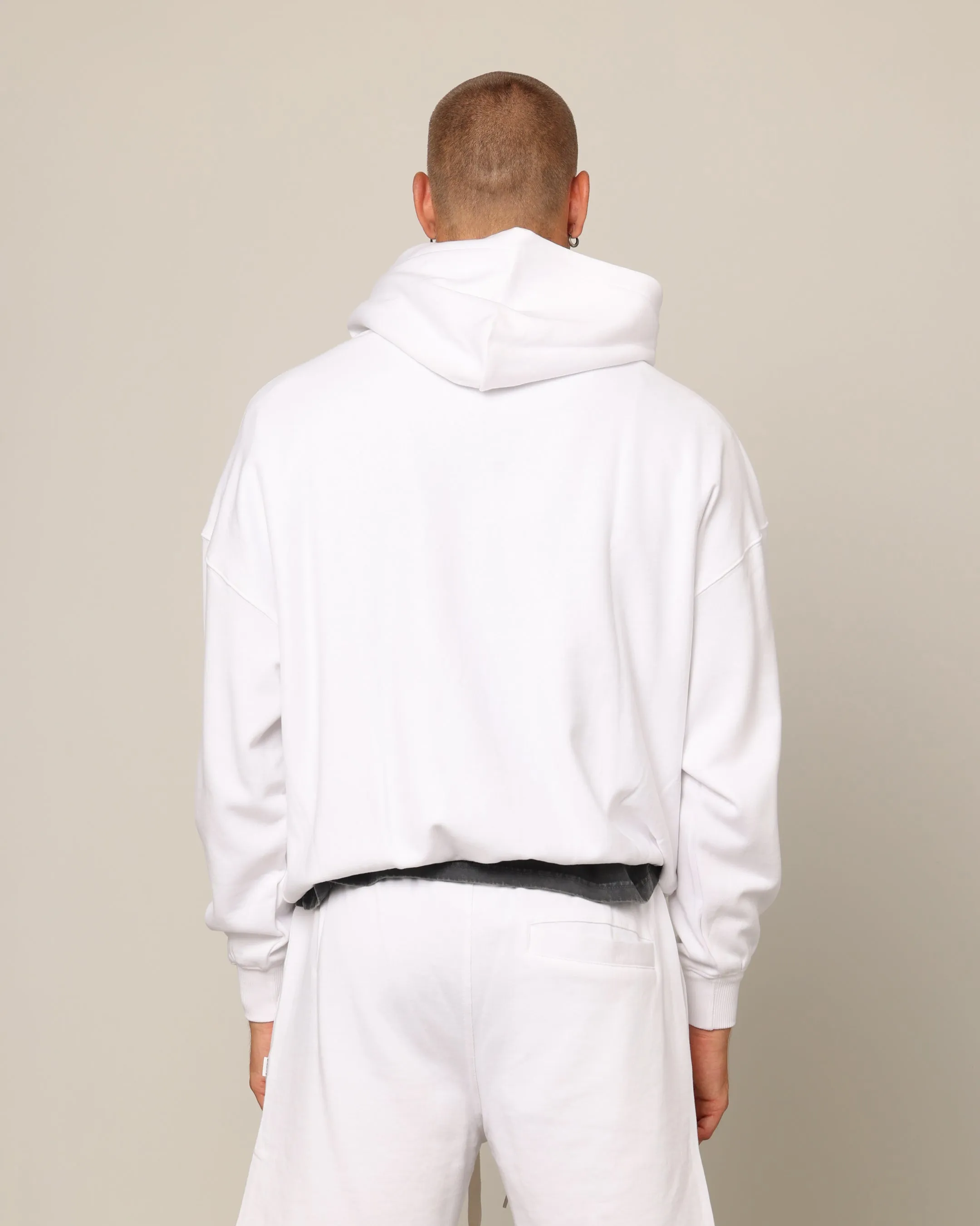 Carr?? Blanc Oversized Hoodie White Bonded Seam Technology