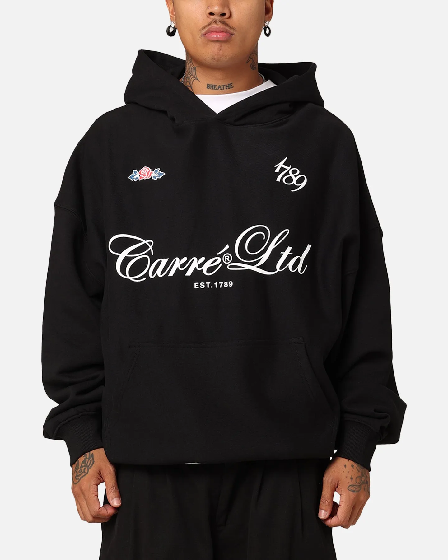 suitable for dance parties Rugged Look Carr?? Le' Form Oversized Hoodie Black