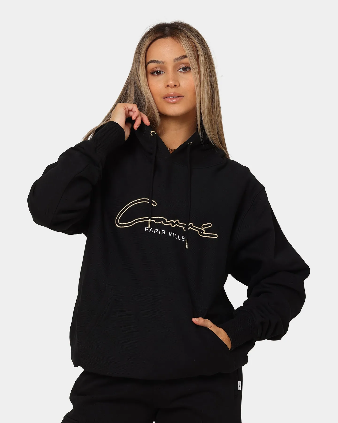 Cozy Lining layering option Carr?? Men's Paris City Classique Hoodie Black/Gold