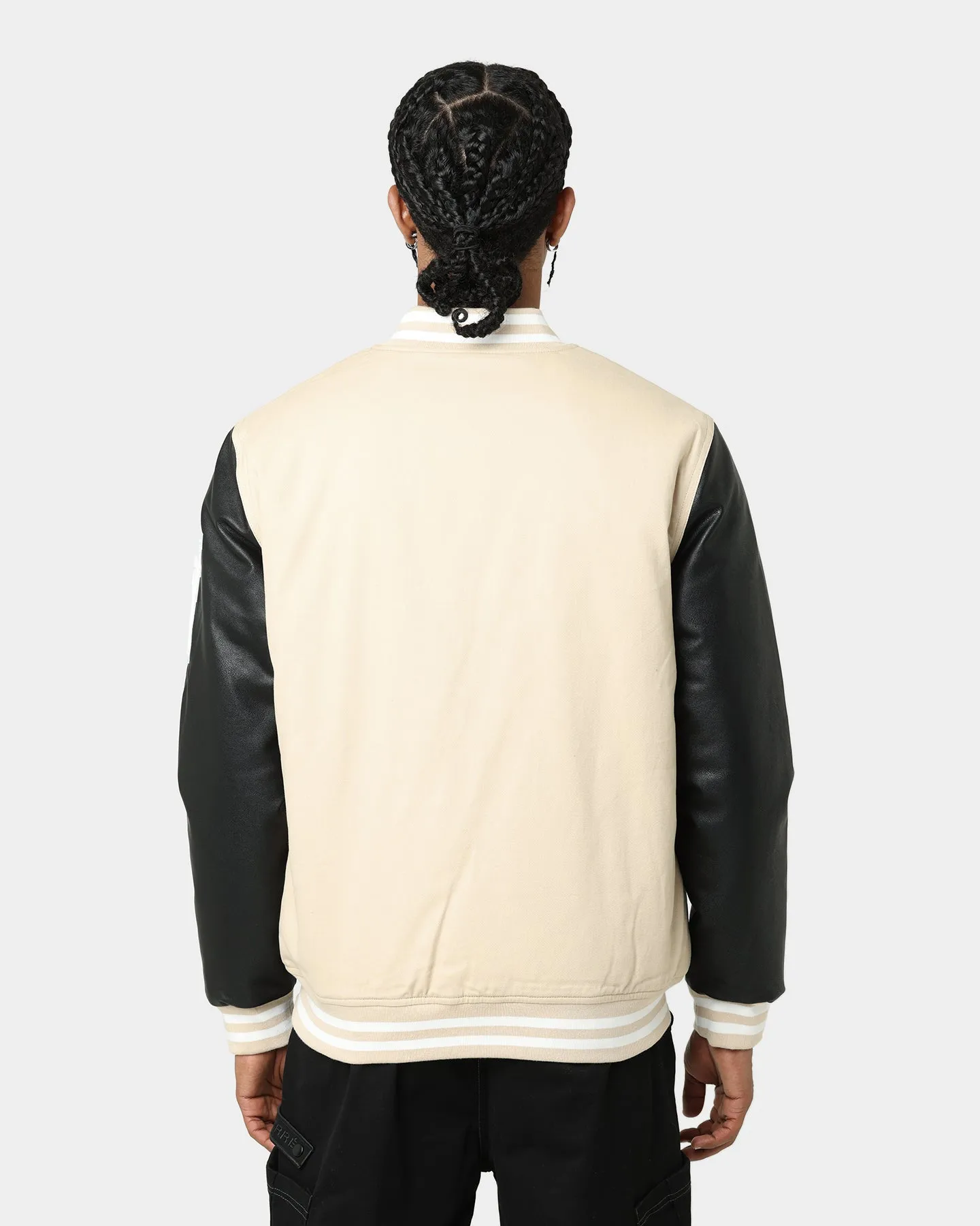 Solid-color campfire Carr?? MVP Varsity Jacket Stone/Black