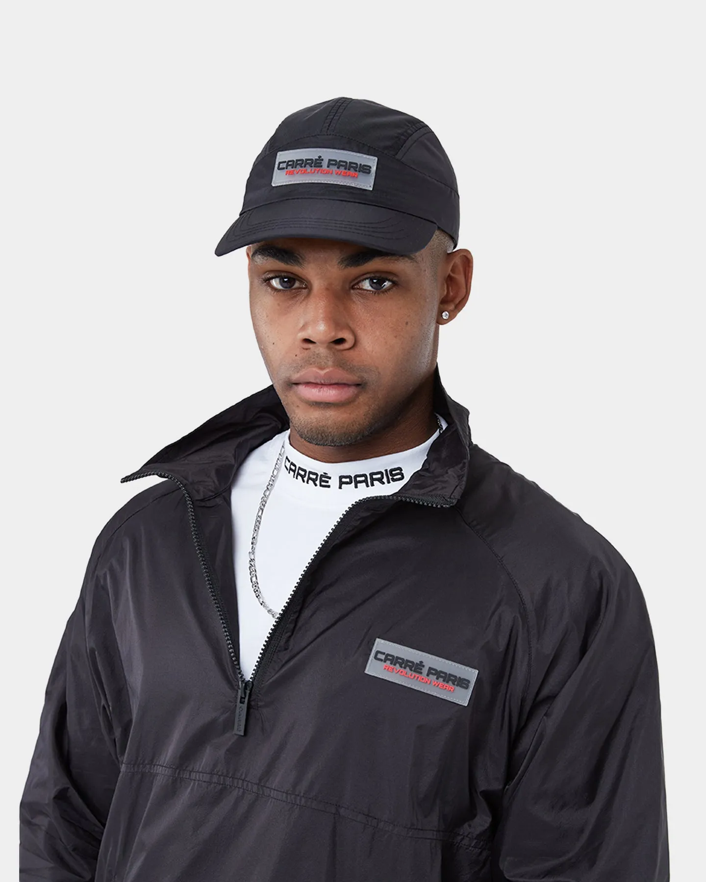 Protective Outerwear Convertible Collar Carr?? Revolution Wear 3/4 Windbreaker Black