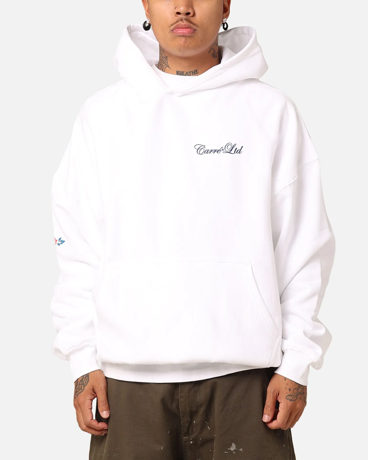 Carr?? Rosebud Oversized Hoodie White Tear Resistant Panels