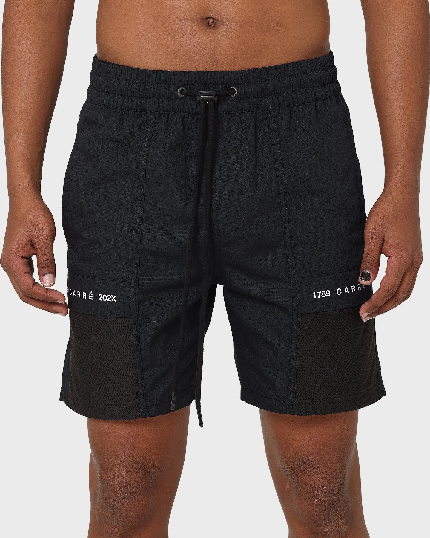 button-down look belt Carr?? 202X Cargo Shorts Black