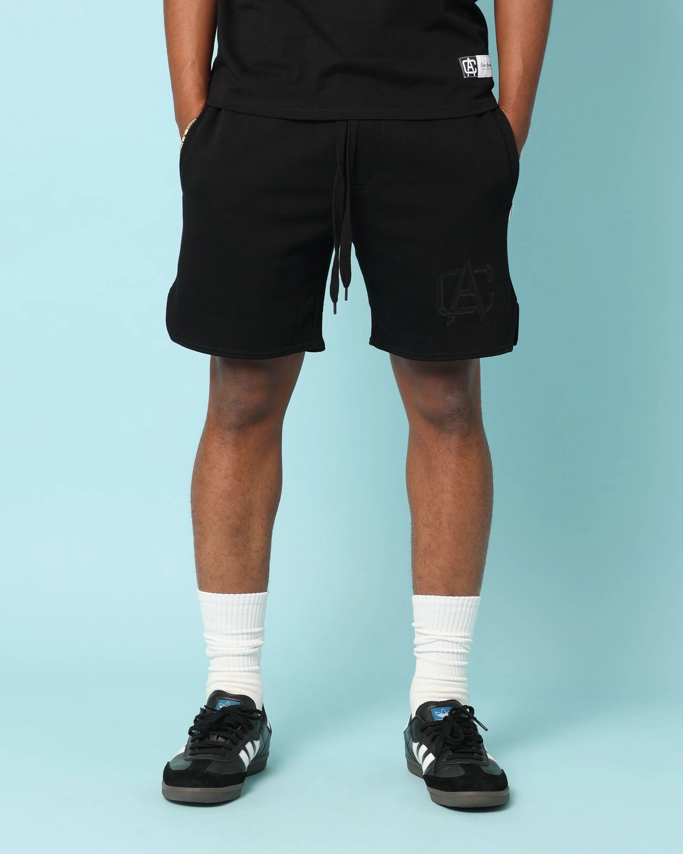 Carr?? Academy Sweat Shorts Black Water Repellent Finish