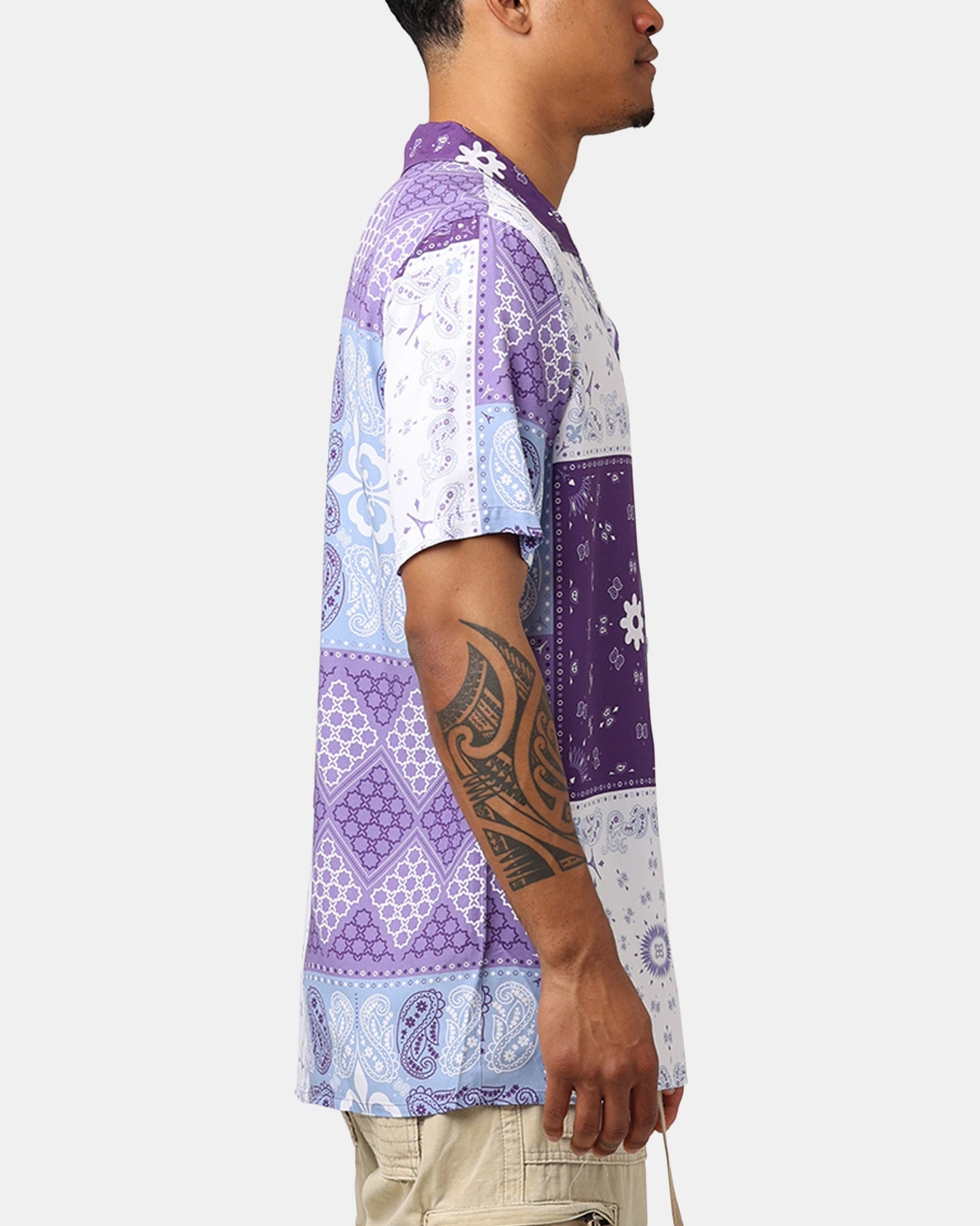 High-End Finish Carr?? Bandana Ultra Button Up Shirt Purple