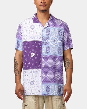Preppy Vibe Carr?? Bandana Ultra Button Up Shirt Purple