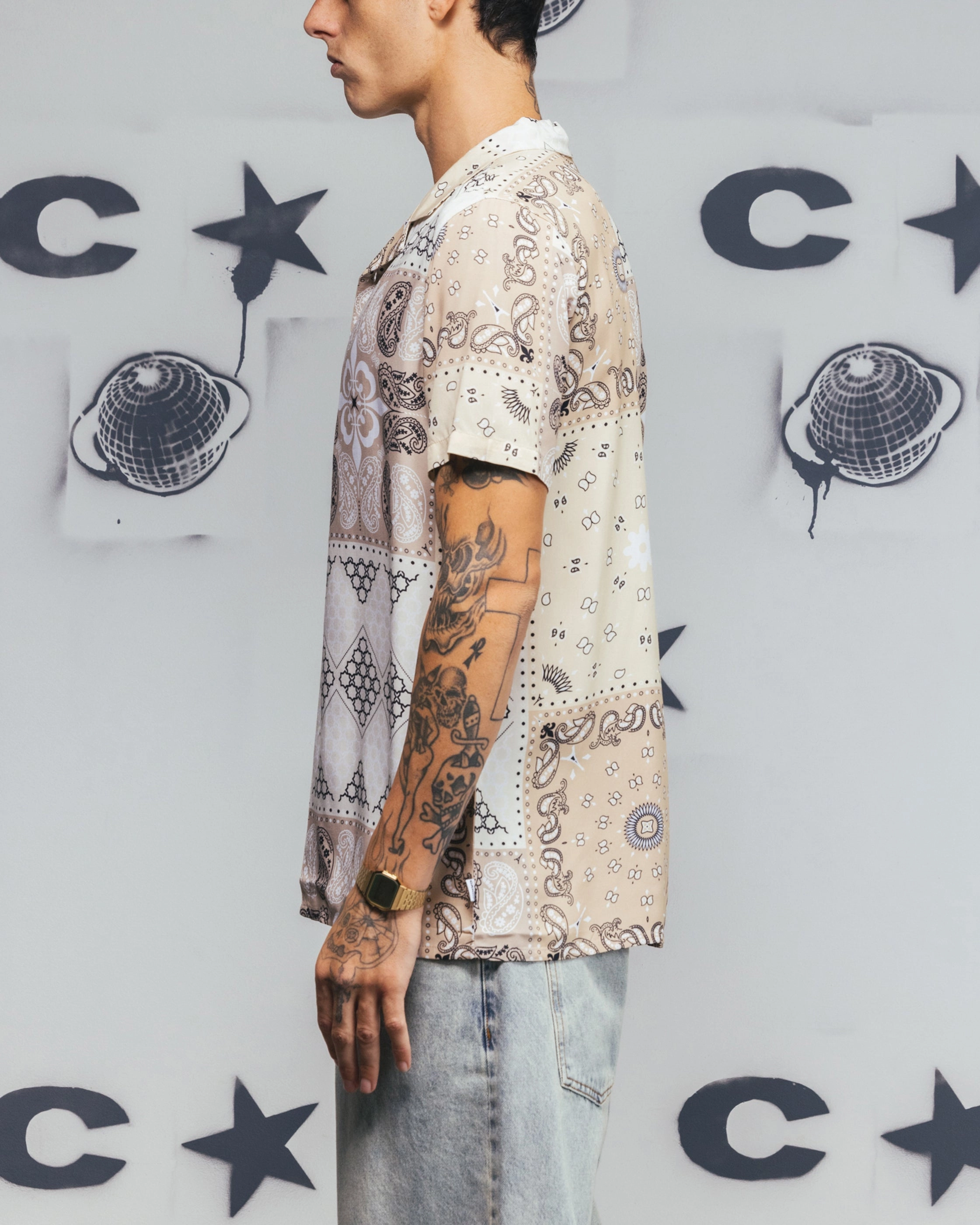 Carr?? Bandana Ultra Button Up Shirt Stone Trendy Pattern