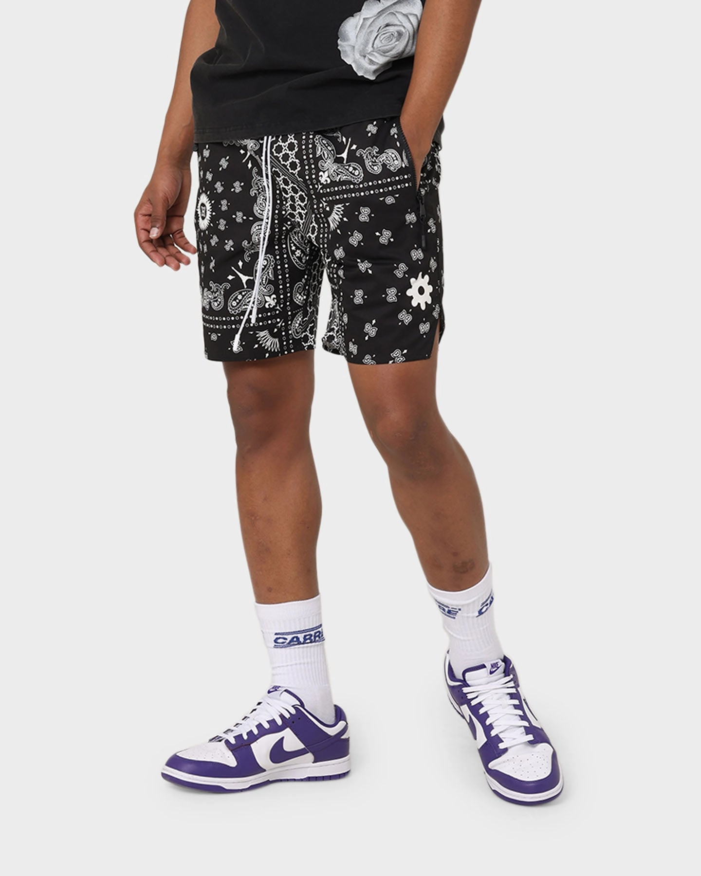 Abrasion Resistant Surface Carr?? Bandana Ultra La Plage Shorts Black/White