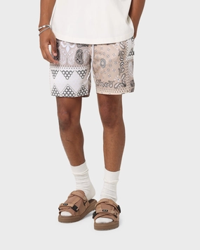 Contemporary Design prom night Carr?? Bandana Ultra Mesh Shorts Stone