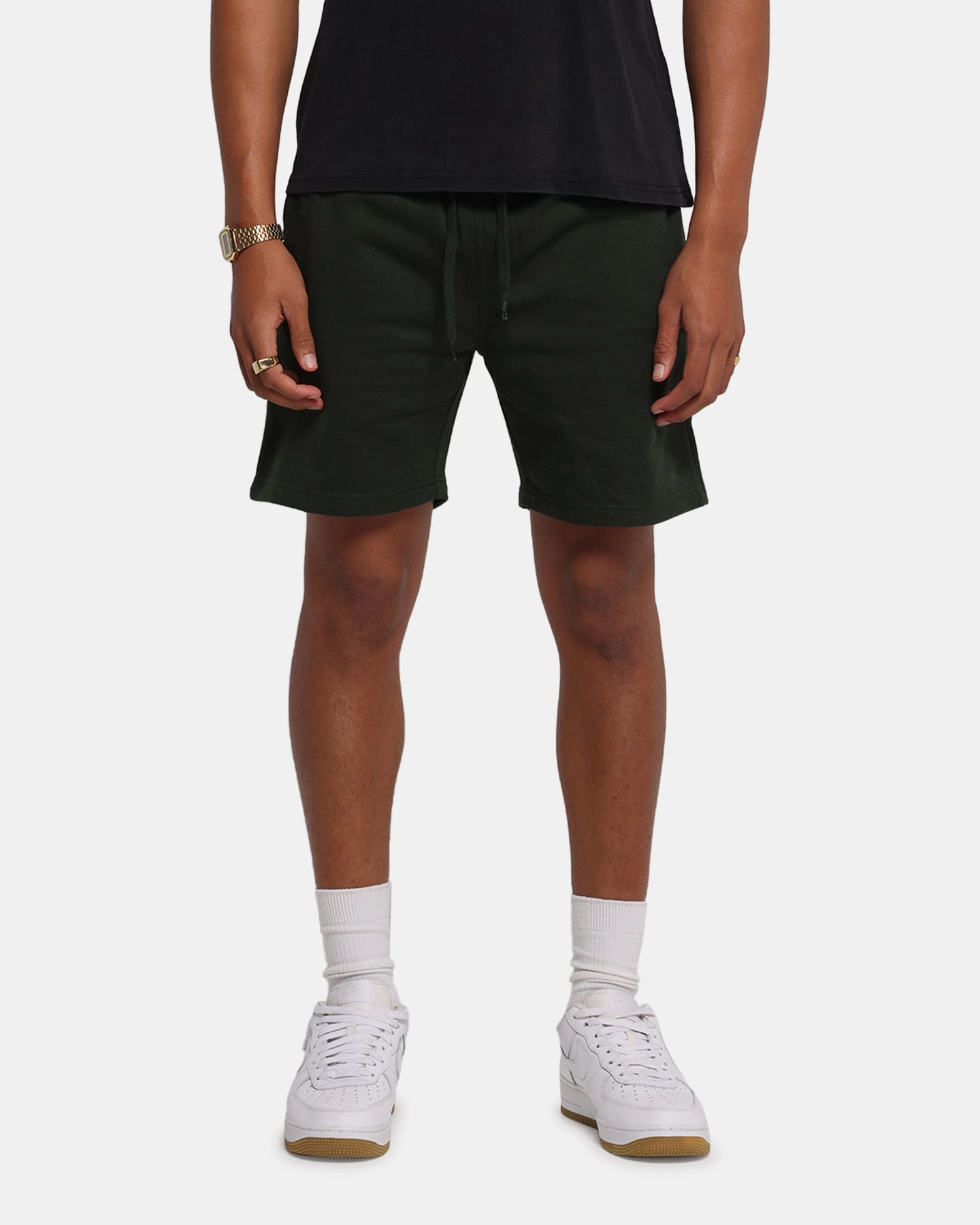 Layered Panel Design quick-drying Carr?? Blanc Classic Sweat Shorts Dark Green