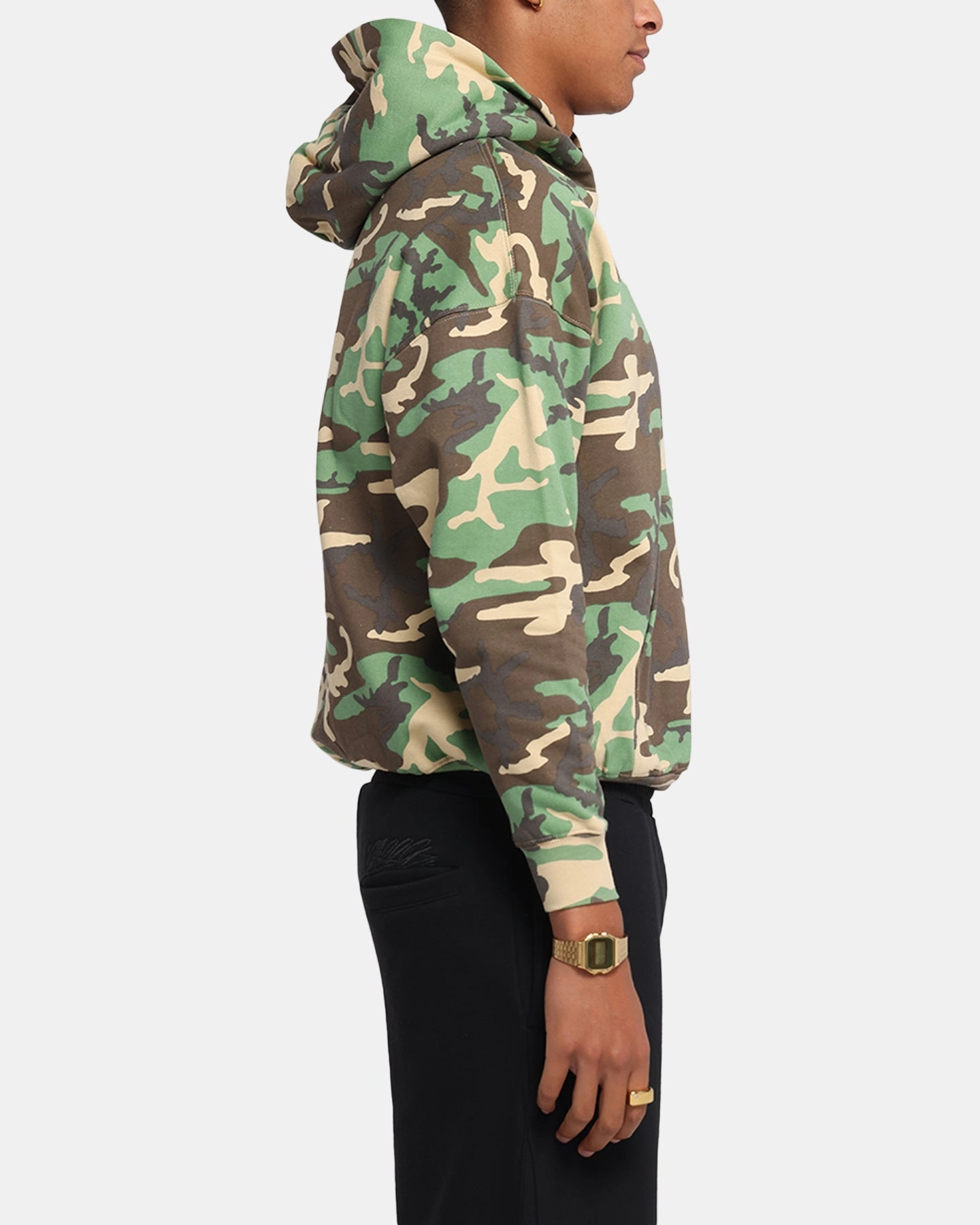 Carr?? Blanc Oversized Hoodie Woodland Camo Minimalist Stitching Minimalist Trim