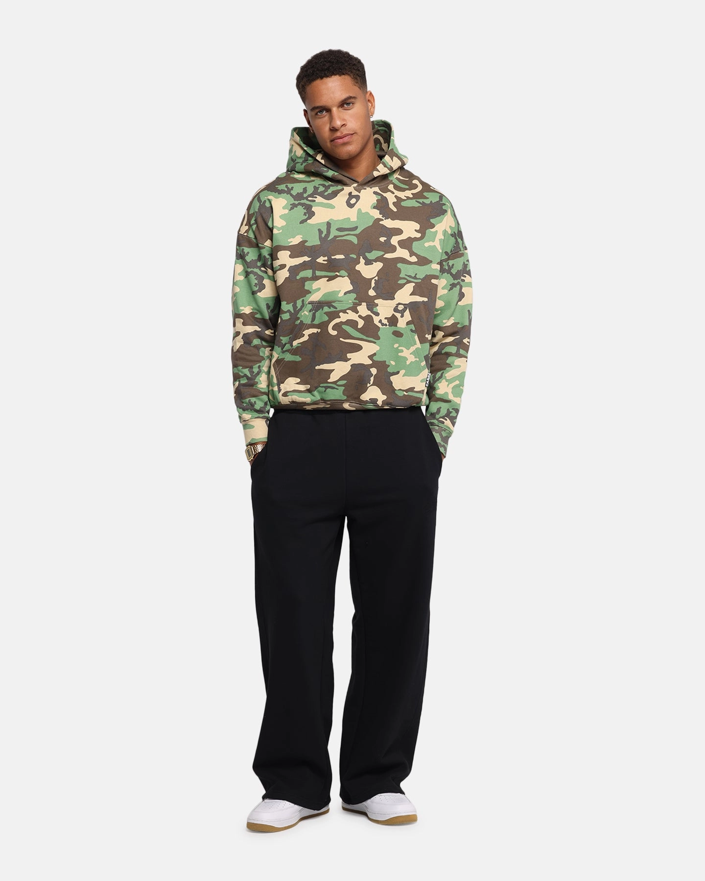 Carr?? Blanc Oversized Hoodie Woodland Camo Street Trend