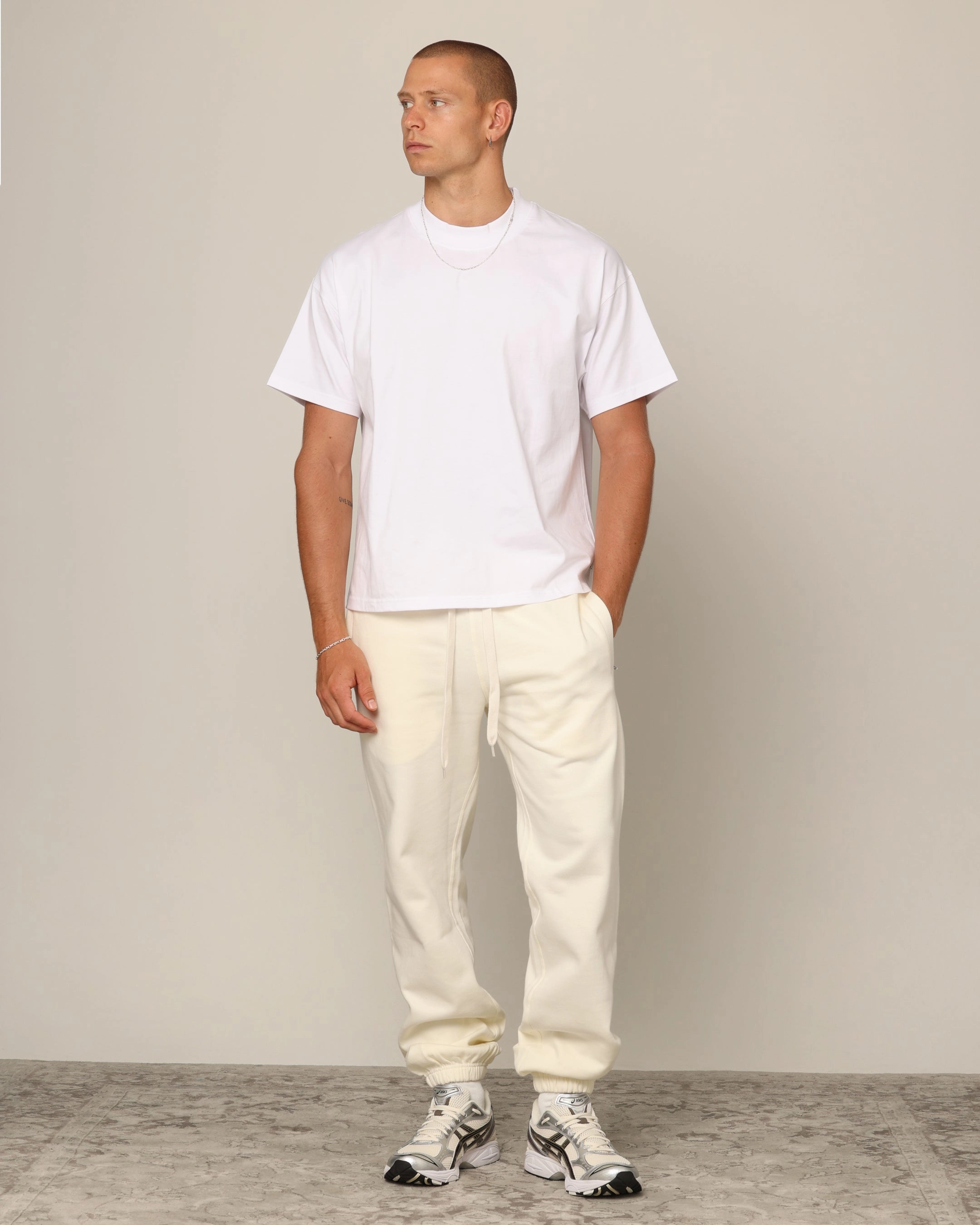 Sleek Style Preppy Carr?? Blanc T-Shirt White