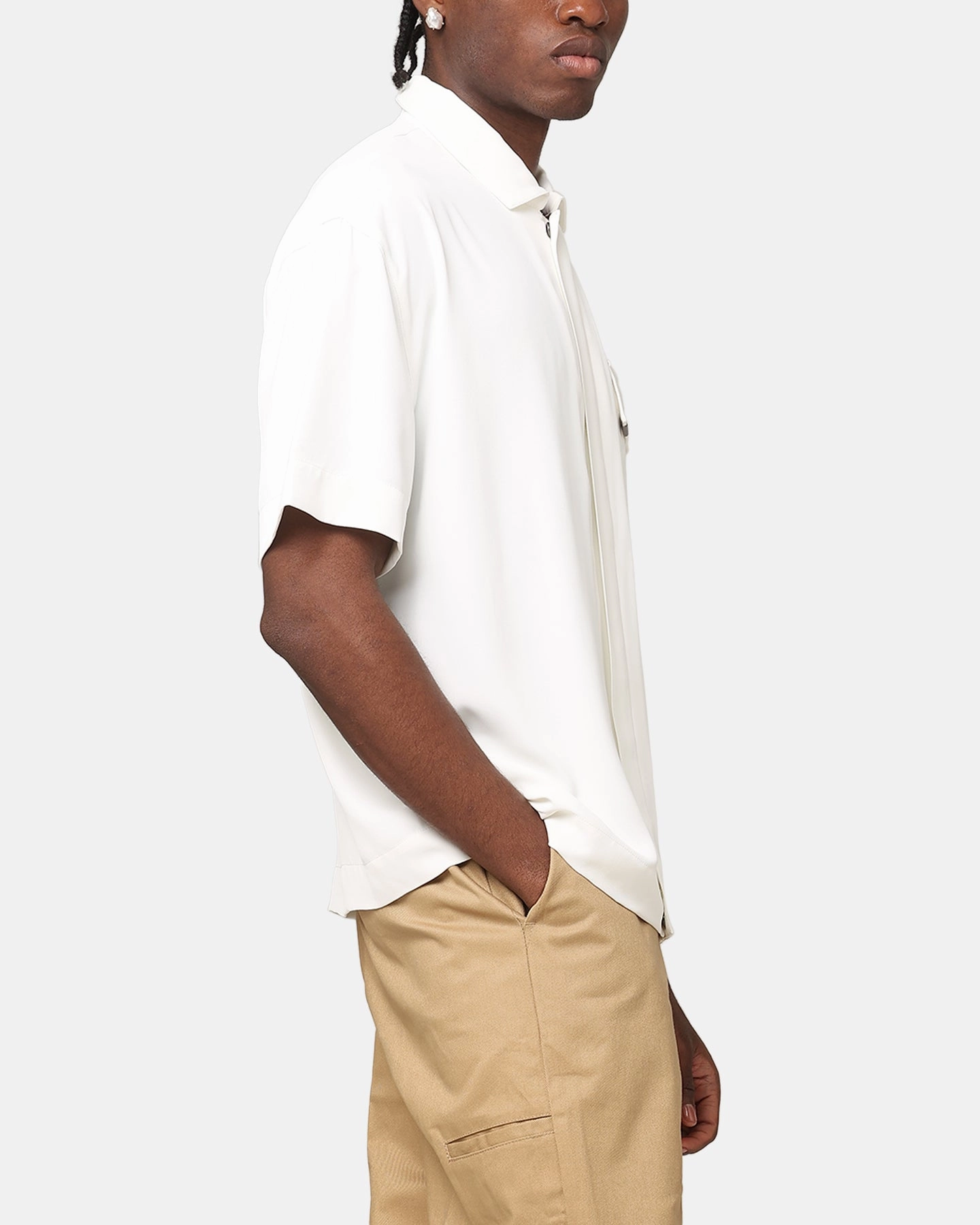 Long Sleeve Carr?? Exceptional Pocket Oversized Shirt Off White