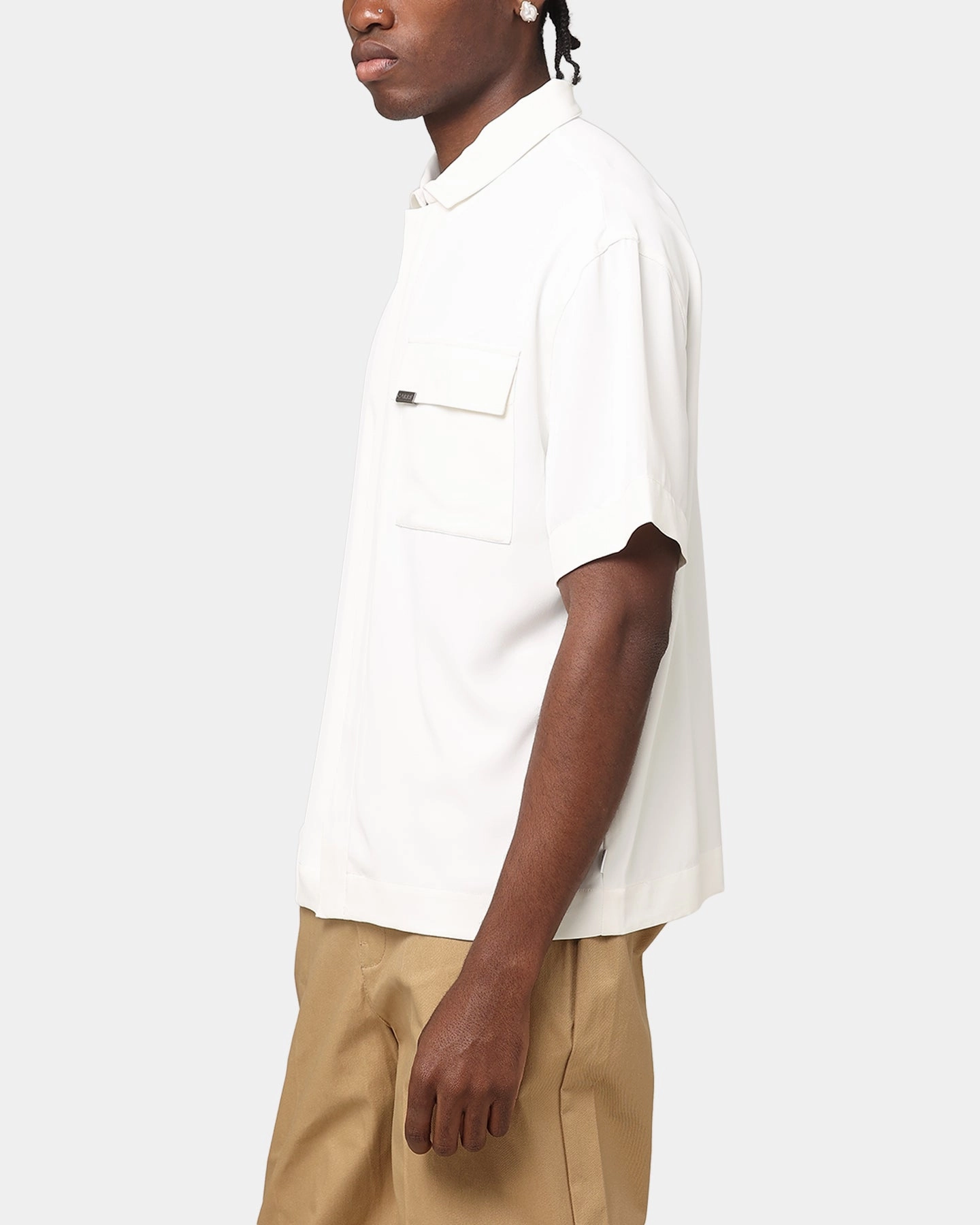 Carr?? Exceptional Pocket Oversized Shirt Off White Quick Dry Construction Youth fashion