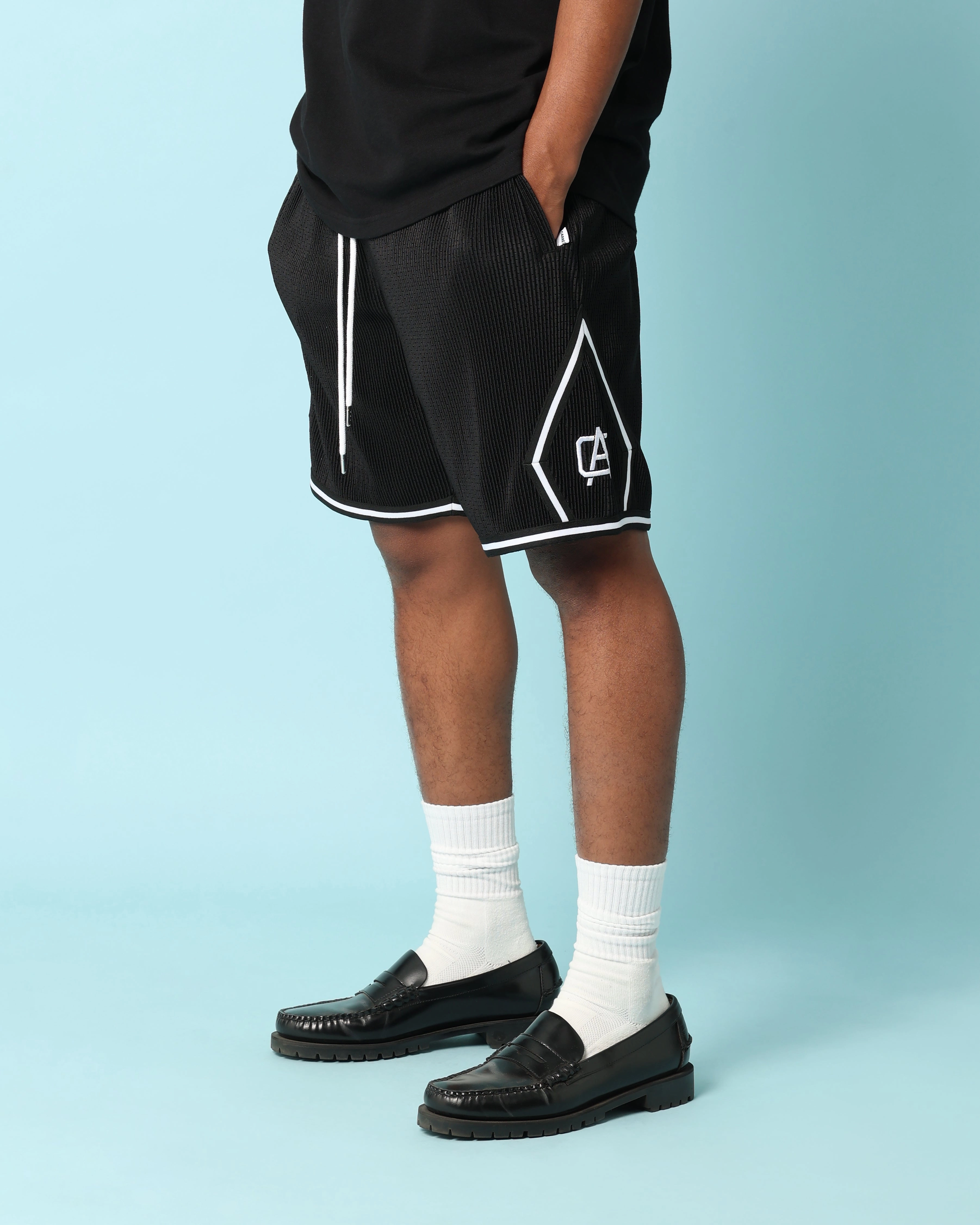 denim alternative Carr?? Fold Ball Shorts Black
