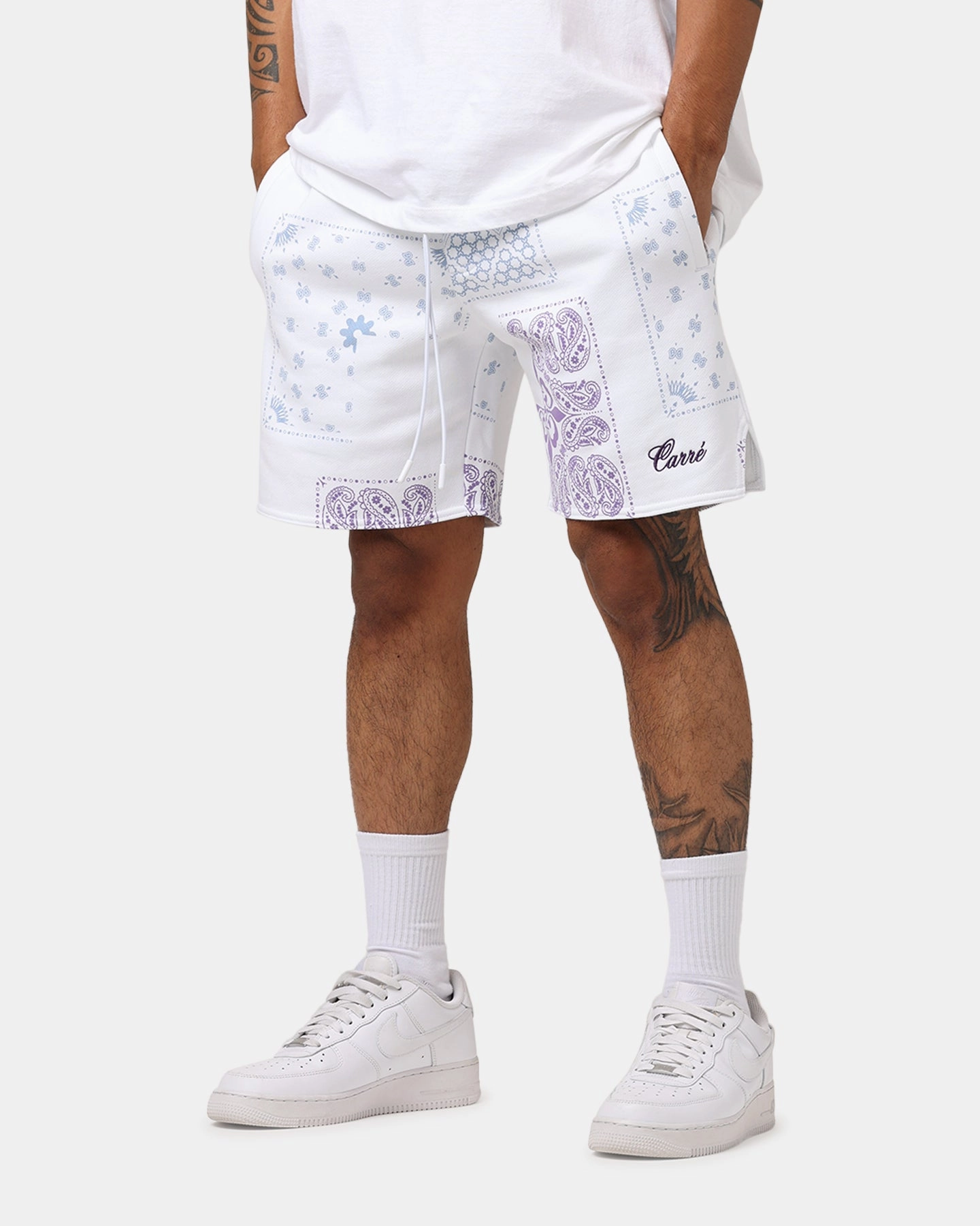 RollUpFasten Sweat Wicking Technology Carr?? Fragment Paisley Shorts White