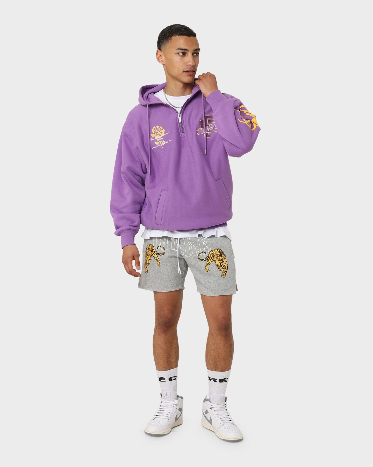 Carr?? Leo Sweat Short Grey Marle Ergonomic Panel Design