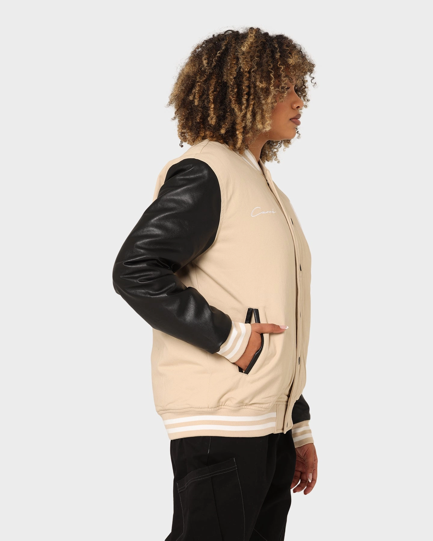 Carr?? MVP Varsity Jacket Stone/Black Warm Shield Work Comfort