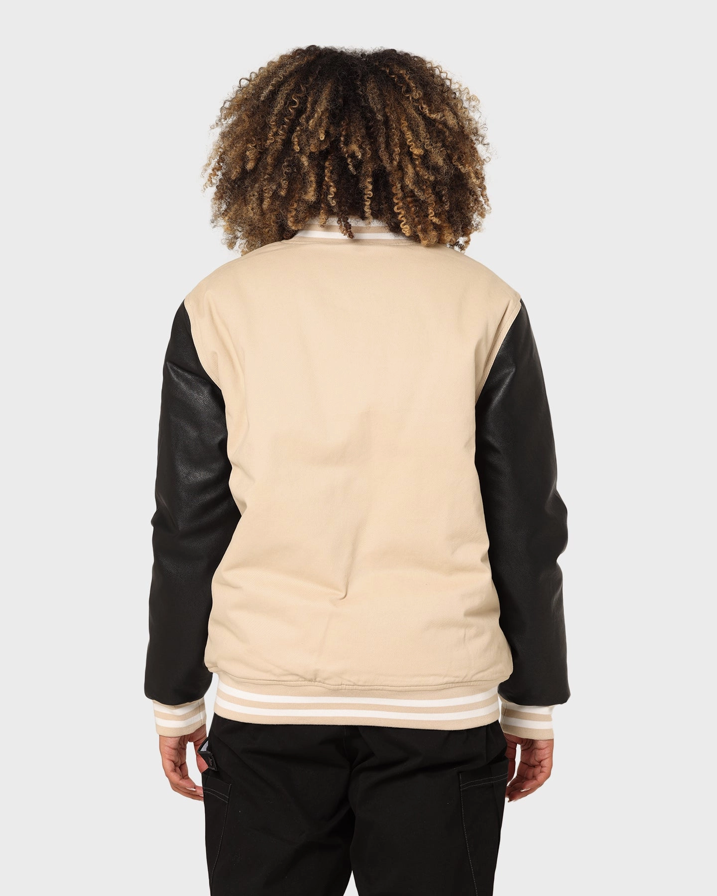 Rain Blocker Party outfit Carr?? MVP Varsity Jacket Stone/Black