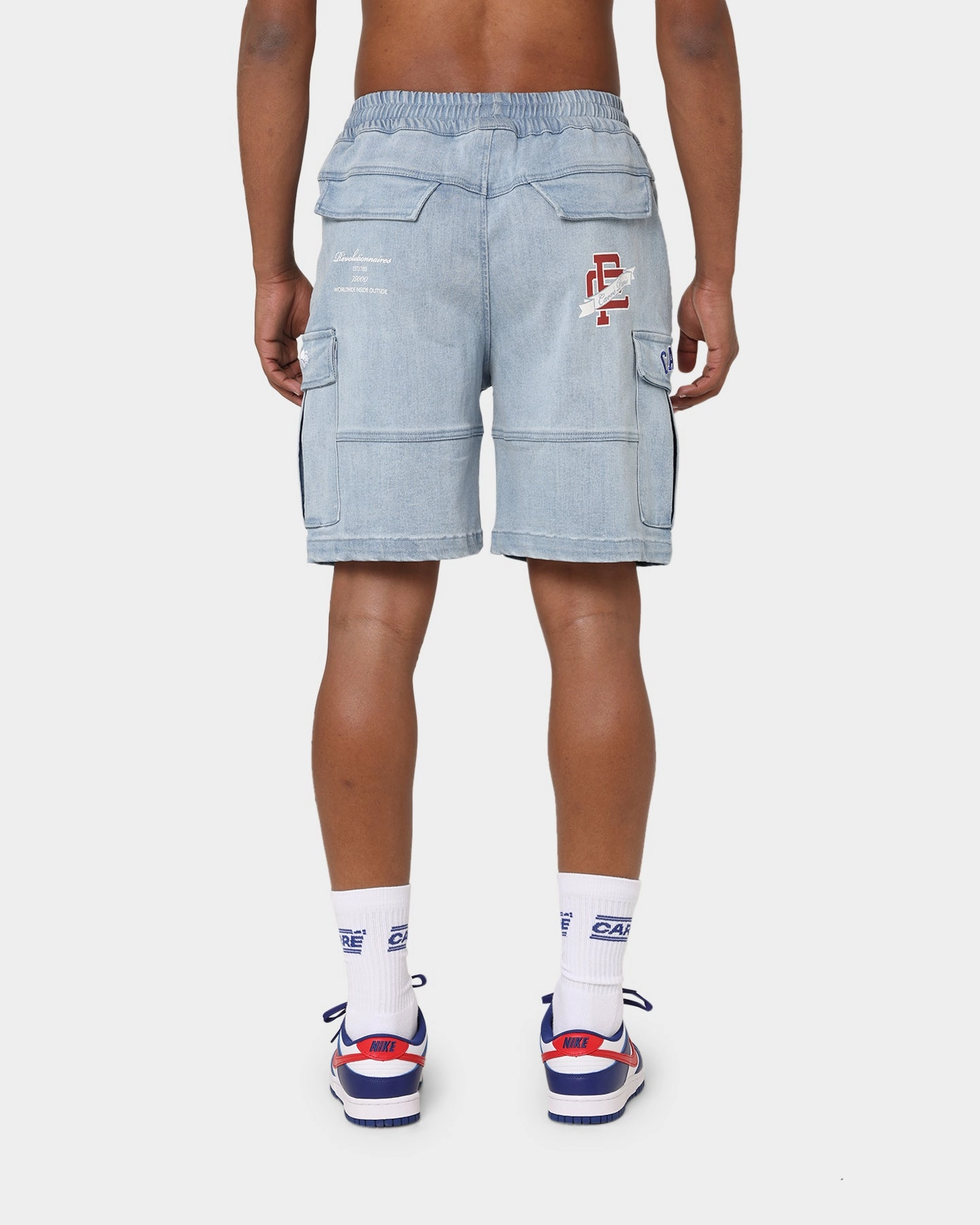 Tactical Attachment Loops Carr?? Paris Denim Cargo Shorts Vintage Blue