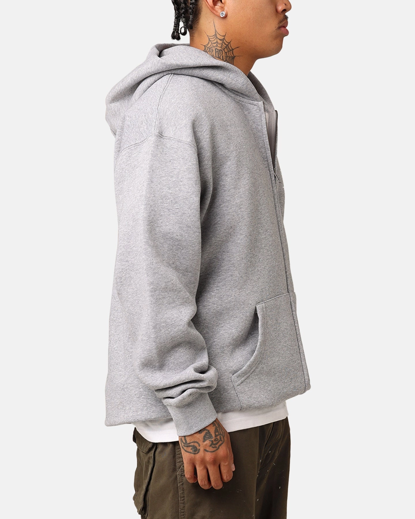 Stretchable Fabric Carr?? Rara Full Zip Hoodie Grey Marle
