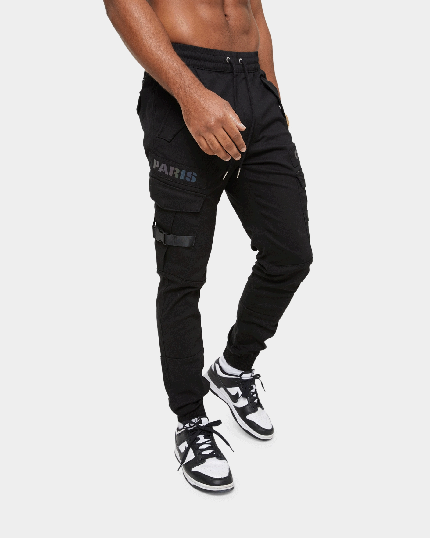 Carr?? Reflective Transition Cargo Joggers Black/Multi-coloured Timeless Comfort HiddenDrawcord
